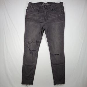 Madewell Women's Jeans Size 33 Dark Gray 9" High-Rise Skinny Jeans